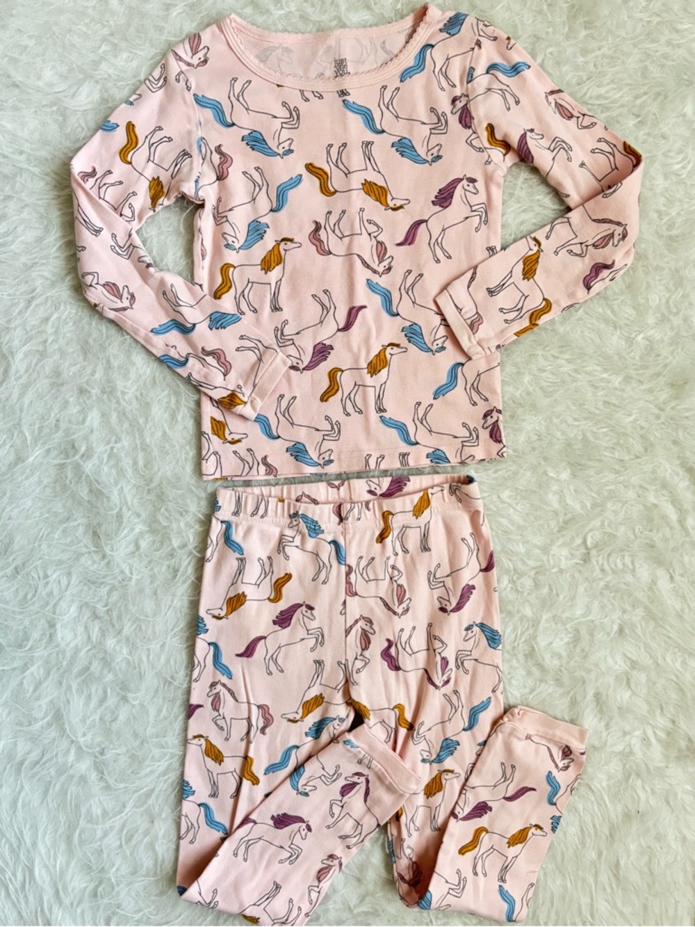 Carter's Girls Light Pink Whimsical Colorful Unicorn AOP Pajama Set